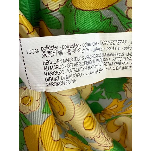 Zara Yellow Green Floral Paisley Print Silky Wrap Shirt Dress size XS - Picture 10 of 11